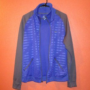 Nike Dri Fit Woman X Large Purple Gray Full Zip Pockets Outdoors Athletic Jacket